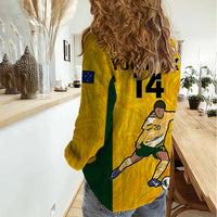 Custom Australia Soccer Women Casual Shirt Sam Kerr Matildas Proud 2023 World Cup Yellow - Wonder Print Shop