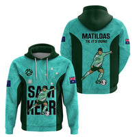 Australia Soccer Hoodie Sam Kerr Matildas Proud 2023 World Cup Turquoise - Wonder Print Shop