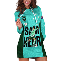 Australia Soccer Hoodie Dress Sam Kerr Matildas Proud 2023 World Cup Turquoise - Wonder Print Shop