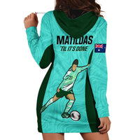 Australia Soccer Hoodie Dress Sam Kerr Matildas Proud 2023 World Cup Turquoise - Wonder Print Shop
