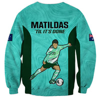 Australia Soccer Sweatshirt Sam Kerr Matildas Proud 2023 World Cup Turquoise - Wonder Print Shop