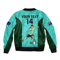 Custom Australia Soccer Bomber Jacket Sam Kerr Matildas Proud 2023 World Cup Turquoise - Wonder Print Shop
