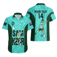 Custom Australia Soccer Hawaiian Shirt Sam Kerr Matildas Proud 2023 World Cup Turquoise - Wonder Print Shop