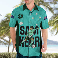 Custom Australia Soccer Hawaiian Shirt Sam Kerr Matildas Proud 2023 World Cup Turquoise - Wonder Print Shop