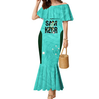 Custom Australia Soccer Mermaid Dress Sam Kerr Matildas Proud 2023 World Cup Turquoise - Wonder Print Shop