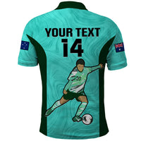 Custom Australia Soccer Polo Shirt Sam Kerr Matildas Proud 2023 World Cup Turquoise - Wonder Print Shop