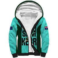 Custom Australia Soccer Sherpa Hoodie Sam Kerr Matildas Proud 2023 World Cup Turquoise - Wonder Print Shop