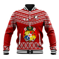 Tonga Rugby Baseball Jacket 2023 World Cup Tongan Kupesi Ngatu Pattern - Wonder Print Shop