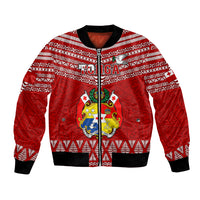 Tonga Rugby Bomber Jacket 2023 World Cup Tongan Kupesi Ngatu Pattern - Wonder Print Shop
