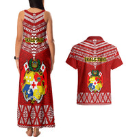 Tonga Rugby Couples Matching Tank Maxi Dress and Hawaiian Shirt 2023 World Cup Tongan Kupesi Ngatu Pattern - Wonder Print Shop