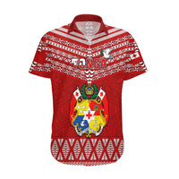 Tonga Rugby Hawaiian Shirt 2023 World Cup Tongan Kupesi Ngatu Pattern - Wonder Print Shop