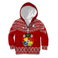 Tonga Rugby Kid Hoodie 2023 World Cup Tongan Kupesi Ngatu Pattern - Wonder Print Shop