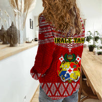 Tonga Rugby Women Casual Shirt 2023 World Cup Tongan Kupesi Ngatu Pattern - Wonder Print Shop