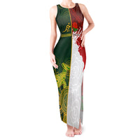 Personalised Australia And England Rugby Tank Maxi Dress Indigenous Wallabies With Red Roses Sporty Version - Wonder Print Shop