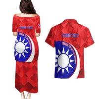 Personalised Taiwan Badminton Couples Matching Puletasi and Hawaiian Shirt 2024 Taiwanese Proud Dynamic Style - Wonder Print Shop