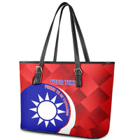 Personalised Taiwan Badminton Leather Tote Bag 2024 Taiwanese Proud Dynamic Style - Wonder Print Shop
