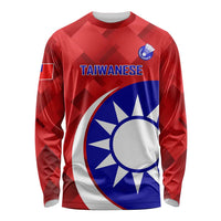 Personalised Taiwan Badminton Long Sleeve Shirt 2024 Taiwanese Proud Dynamic Style - Wonder Print Shop