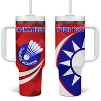 Personalised Taiwan Badminton Tumbler With Handle 2024 Taiwanese Proud Dynamic Style - Wonder Print Shop