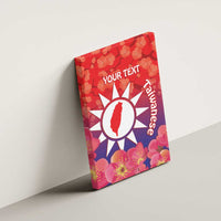 Personalised Taiwan Canvas Wall Art Taiwanese Map Mix Prunus Mume Blossoms - Wonder Print Shop