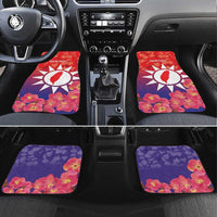 Personalised Taiwan Car Mats Taiwanese Map Mix Prunus Mume Blossoms - Wonder Print Shop