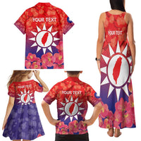 Personalised Taiwan Family Matching Tank Maxi Dress and Hawaiian Shirt Taiwanese Map Mix Prunus Mume Blossoms - Wonder Print Shop