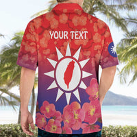 Personalised Taiwan Hawaiian Shirt Taiwanese Map Mix Prunus Mume Blossoms - Wonder Print Shop