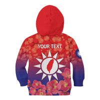Personalised Taiwan Kid Hoodie Taiwanese Map Mix Prunus Mume Blossoms - Wonder Print Shop