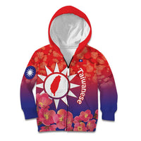 Personalised Taiwan Kid Hoodie Taiwanese Map Mix Prunus Mume Blossoms - Wonder Print Shop