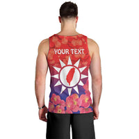 Personalised Taiwan Men Tank Top Taiwanese Map Mix Prunus Mume Blossoms - Wonder Print Shop
