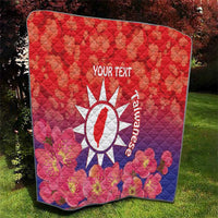 Personalised Taiwan Quilt Taiwanese Map Mix Prunus Mume Blossoms - Wonder Print Shop