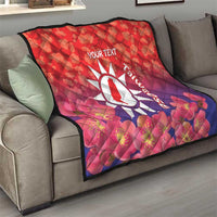 Personalised Taiwan Quilt Taiwanese Map Mix Prunus Mume Blossoms - Wonder Print Shop