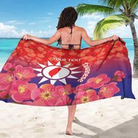 Personalised Taiwan Sarong Taiwanese Map Mix Prunus Mume Blossoms - Wonder Print Shop