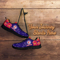 Personalised Taiwan Sneakers Taiwanese Map Mix Prunus Mume Blossoms - Wonder Print Shop