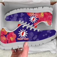 Personalised Taiwan Sneakers Taiwanese Map Mix Prunus Mume Blossoms - Wonder Print Shop