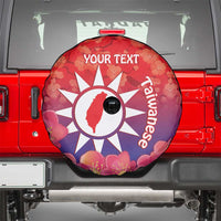 Personalised Taiwan Spare Tire Cover Taiwanese Map Mix Prunus Mume Blossoms - Wonder Print Shop