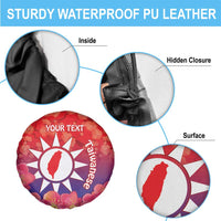 Personalised Taiwan Spare Tire Cover Taiwanese Map Mix Prunus Mume Blossoms - Wonder Print Shop