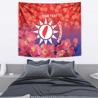Personalised Taiwan Tapestry Taiwanese Map Mix Prunus Mume Blossoms - Wonder Print Shop