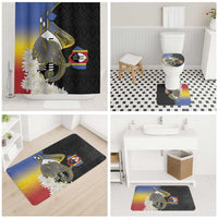 Eswatini Independence Day Bathroom Set Swaziland Nguni Shield African Pattern - Wonder Print Shop