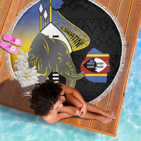 Eswatini Independence Day Beach Blanket Swaziland Nguni Shield African Pattern - Wonder Print Shop