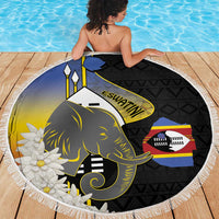 Eswatini Independence Day Beach Blanket Swaziland Nguni Shield African Pattern - Wonder Print Shop