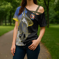 Eswatini Independence Day Cross Shoulder Shirt Swaziland Nguni Shield African Pattern - Wonder Print Shop