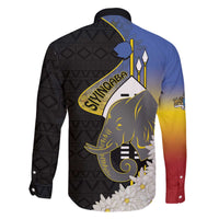 Eswatini Independence Day Family Matching Off The Shoulder Long Sleeve Dress and Hawaiian Shirt Swaziland Nguni Shield African Pattern - Wonder Print Shop