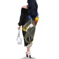 Eswatini Independence Day Family Matching Off The Shoulder Long Sleeve Dress and Hawaiian Shirt Swaziland Nguni Shield African Pattern - Wonder Print Shop