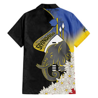 Eswatini Independence Day Family Matching Off Shoulder Short Dress and Hawaiian Shirt Swaziland Nguni Shield African Pattern - Wonder Print Shop