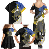 Eswatini Independence Day Family Matching Summer Maxi Dress and Hawaiian Shirt Swaziland Nguni Shield African Pattern - Wonder Print Shop