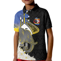 Eswatini Independence Day Kid Polo Shirt Swaziland Nguni Shield African Pattern - Wonder Print Shop