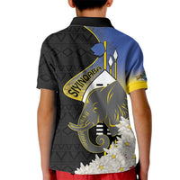 Eswatini Independence Day Kid Polo Shirt Swaziland Nguni Shield African Pattern - Wonder Print Shop