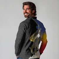 Eswatini Independence Day Long Sleeve Polo Shirt Swaziland Nguni Shield African Pattern - Wonder Print Shop