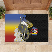 Eswatini Independence Day Rubber Doormat Swaziland Nguni Shield African Pattern - Wonder Print Shop