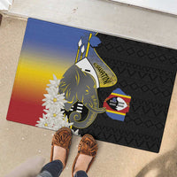 Eswatini Independence Day Rubber Doormat Swaziland Nguni Shield African Pattern - Wonder Print Shop